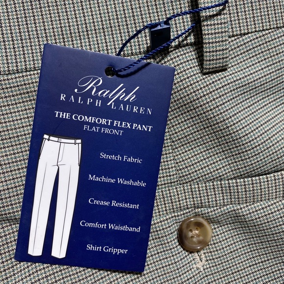 Ralph Ralph Lauren 36x29 Mens Comfort Flex Pant Khaki Brown Green - Picture 9 of 11